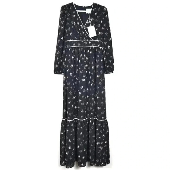 Gal Meets Glam Ariana Floral Long  Sleeve Chiffon Maxi Dress Sz 2 NWT‎ - Picture 5 of 11